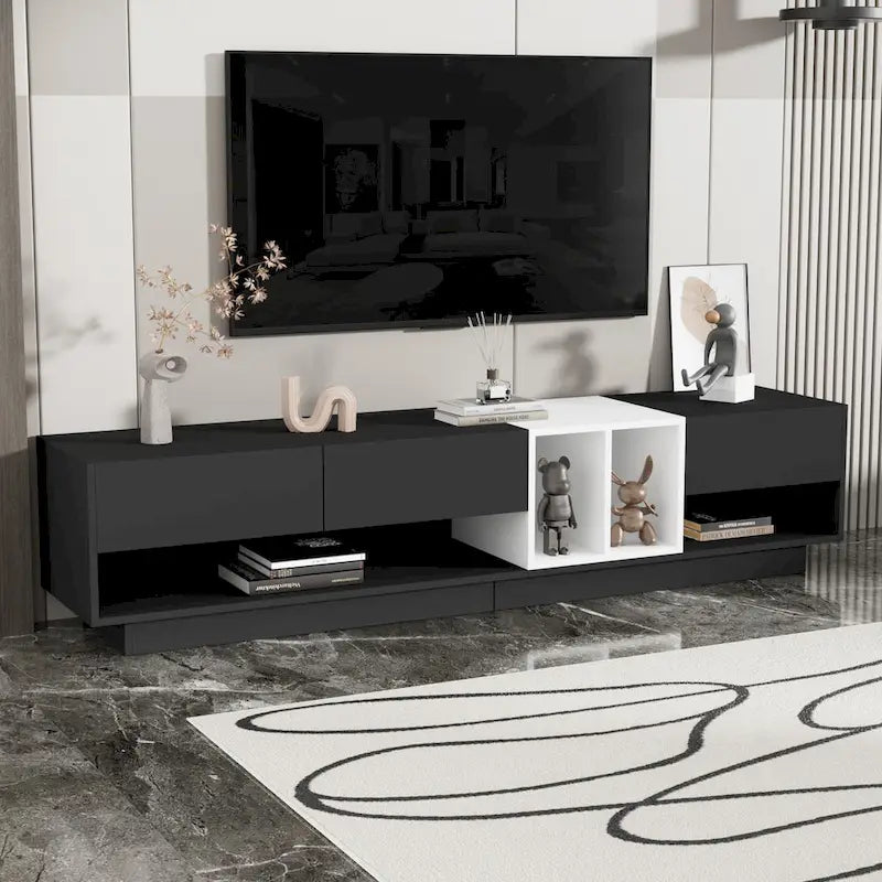 74 TV Stand with Storage & Compartment for TVs Up to 80