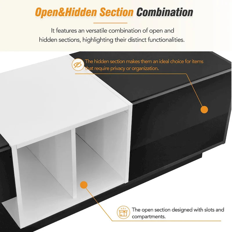 74 TV Stand with Storage & Compartment for TVs Up to 80