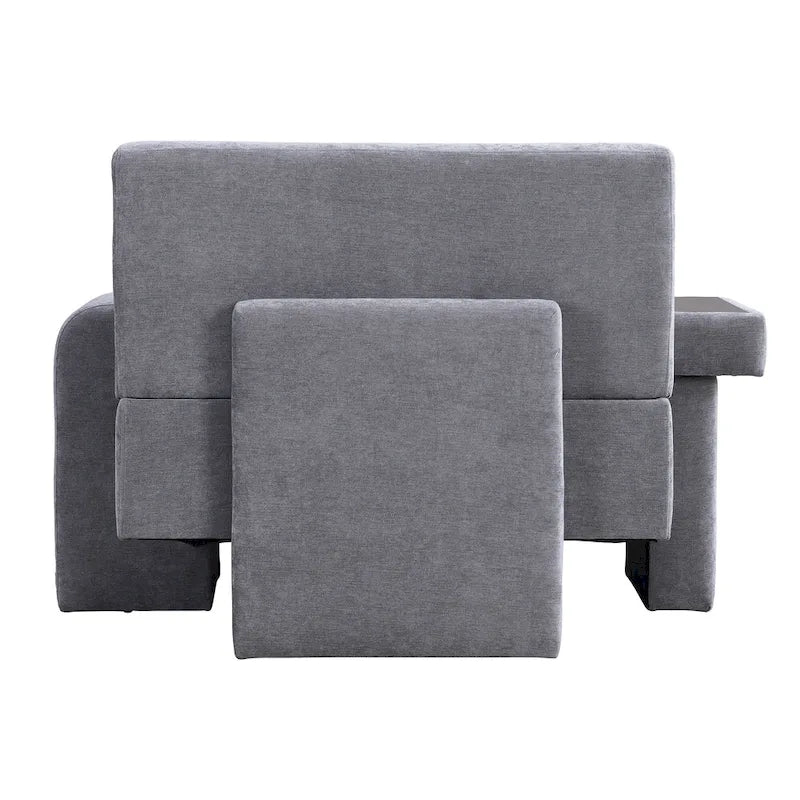 Polyester Oversized Armchair with Storage Asymmetrical Armrest and Modern Mid-Century Chair, 225lb Capacity