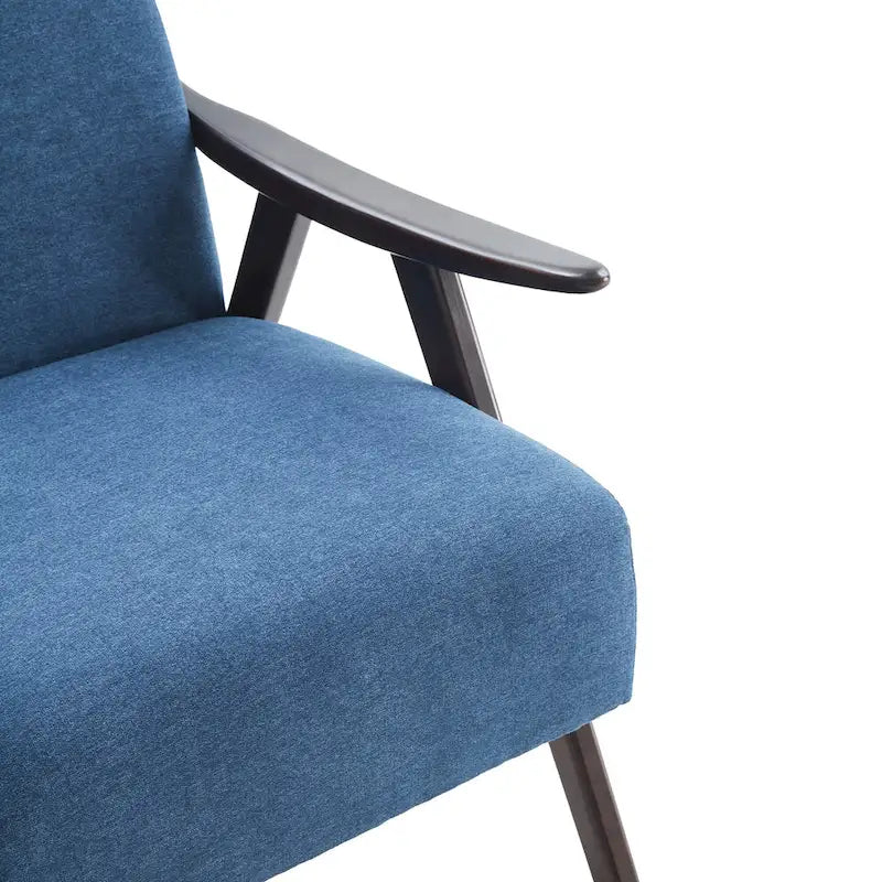 Mid Century 27.7 Upholstered Arm Chair with Solid Wood Frame and Ottoman