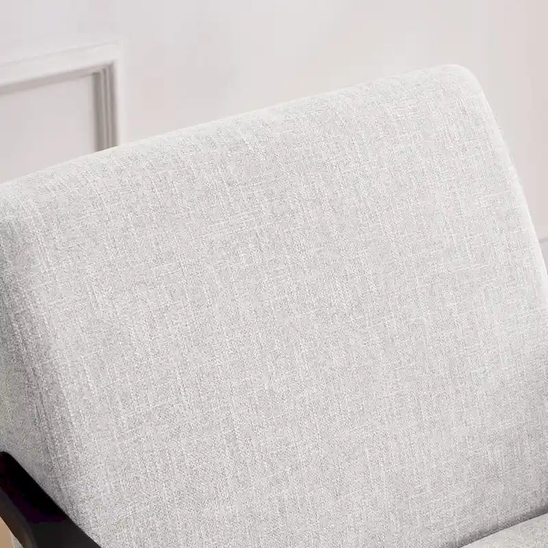 Mid Century 27.7 Upholstered Arm Chair with Solid Wood Frame and Ottoman