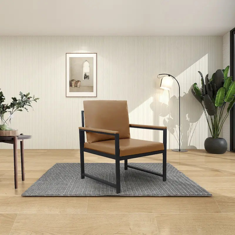 Modern 29.13 Arm Chair with Non-slip Adsorption Feet and Sturdy Metal Frame