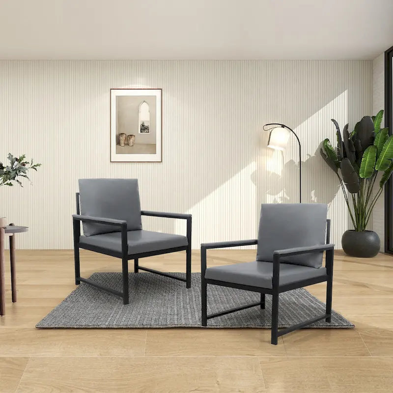Modern 29.13 Arm Chair with Non-slip Adsorption Feet and Sturdy Metal Frame