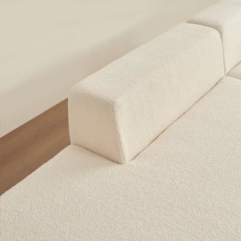 105.51 Modern L-Shape 5 Seater Modular Sectional Sofa Couch with Chaise Lounge, in Soft Lambswool Sherpa Fabric