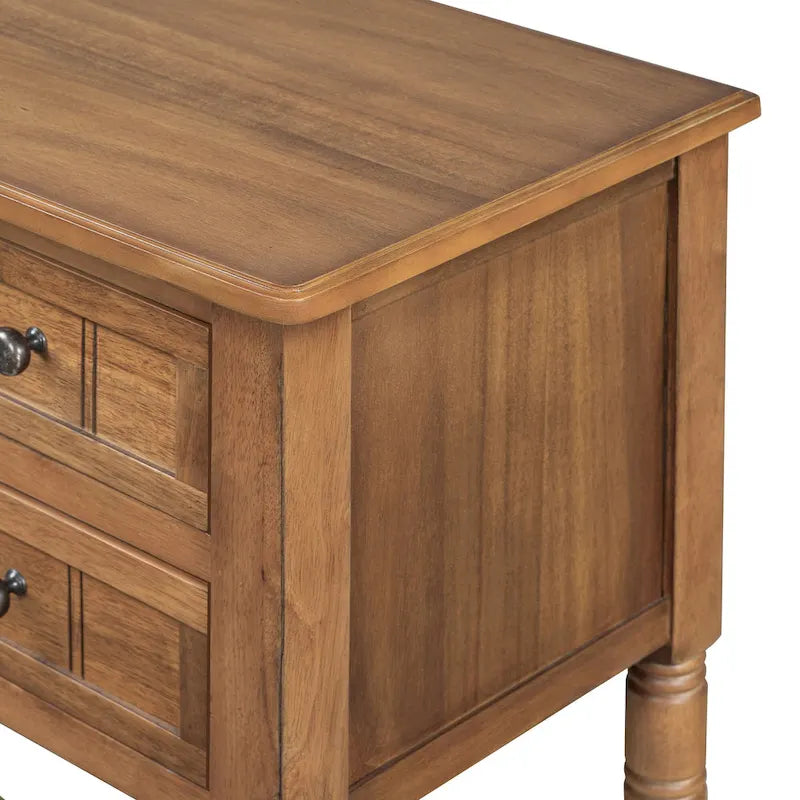 23.7 Classic Console Table with Three Storage Drawers and Bottom Shelf