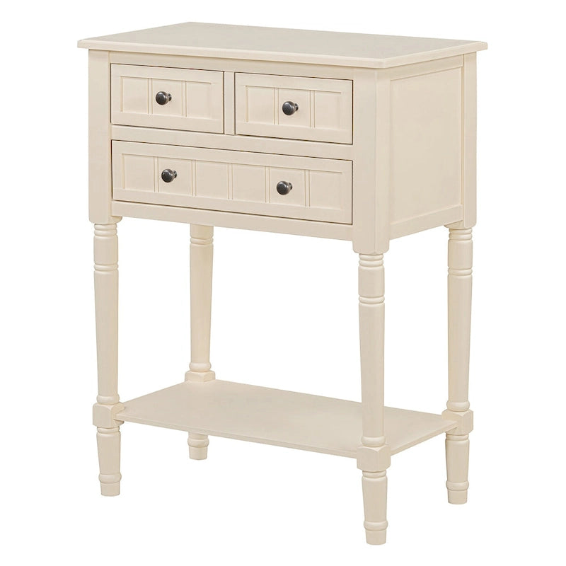 23.7 Classic Console Table with Three Storage Drawers and Bottom Shelf