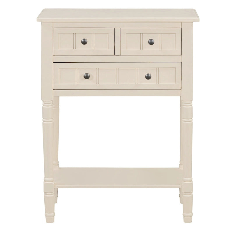 23.7 Classic Console Table with Three Storage Drawers and Bottom Shelf