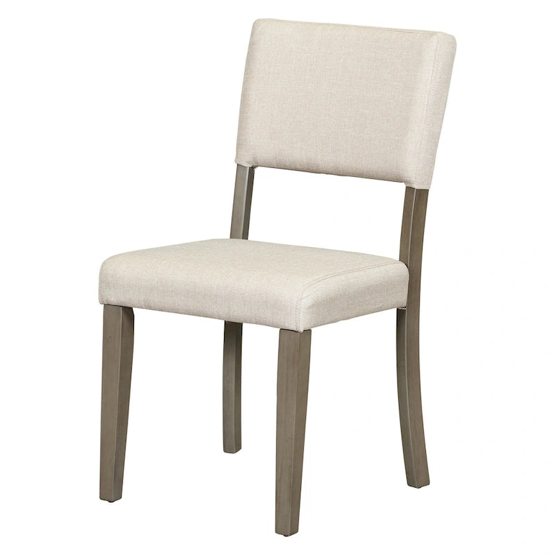 Taupe Retro 5-Piece Wooden Dining Table Set with Curved Trestle Table & 4 Chairs