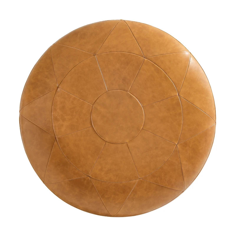 34.5 W Full-Grain Genuine Italian Leather Ottoman by Lumibee