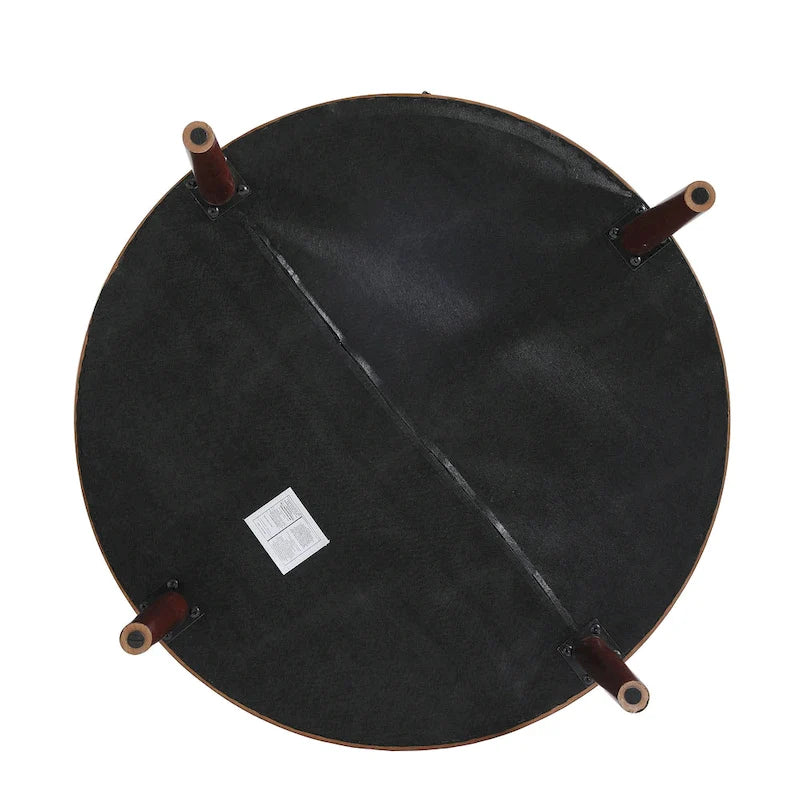 34.5 W Full-Grain Genuine Italian Leather Ottoman by Lumibee