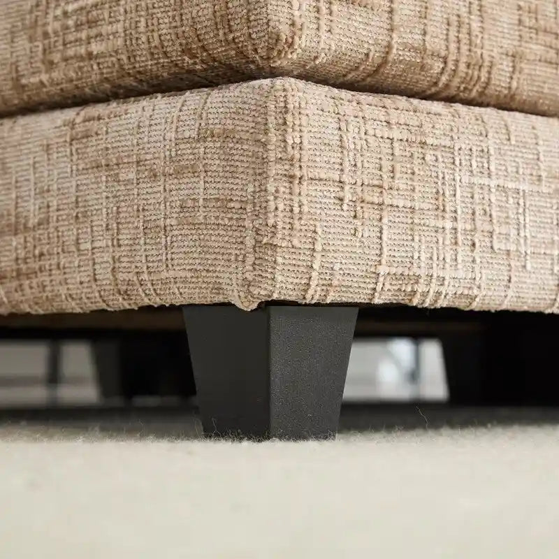 76.77 Chenille Upholstered Sofa with 2 Ottomans