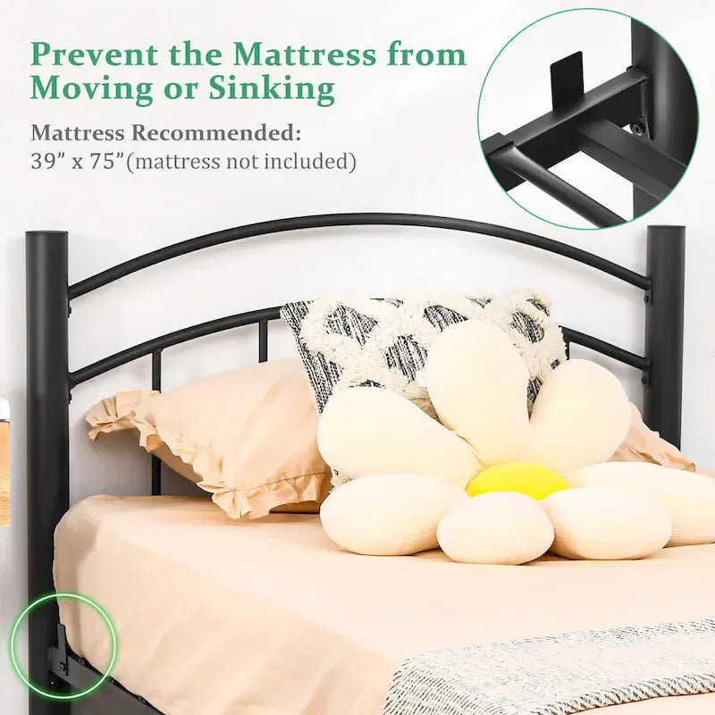 Costway Twin/Full/Queen Size Metal Bed Frame Platform Mattress