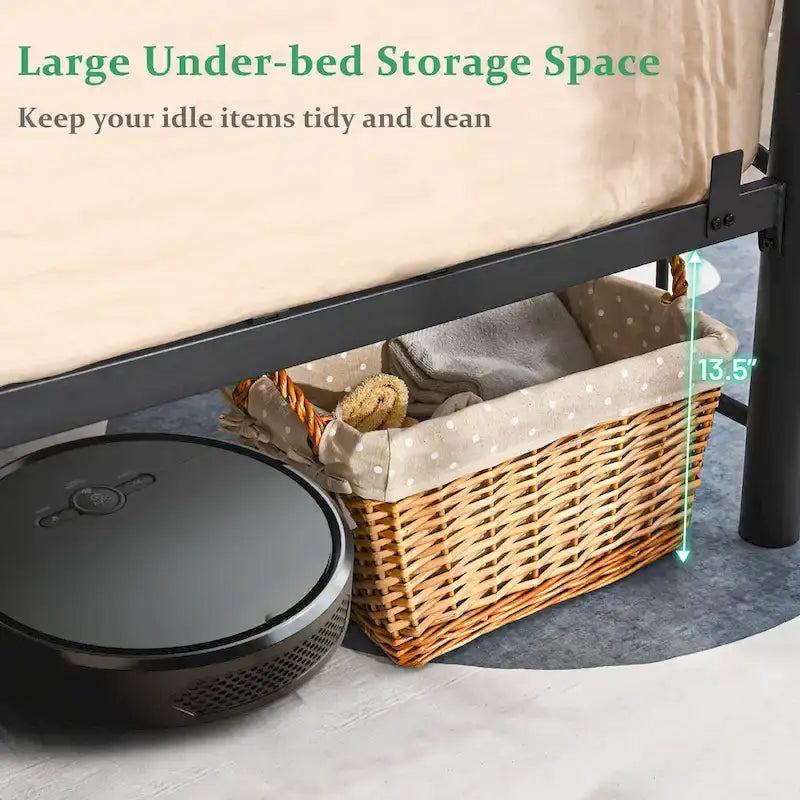 Costway Twin/Full/Queen Size Metal Bed Frame Platform Mattress