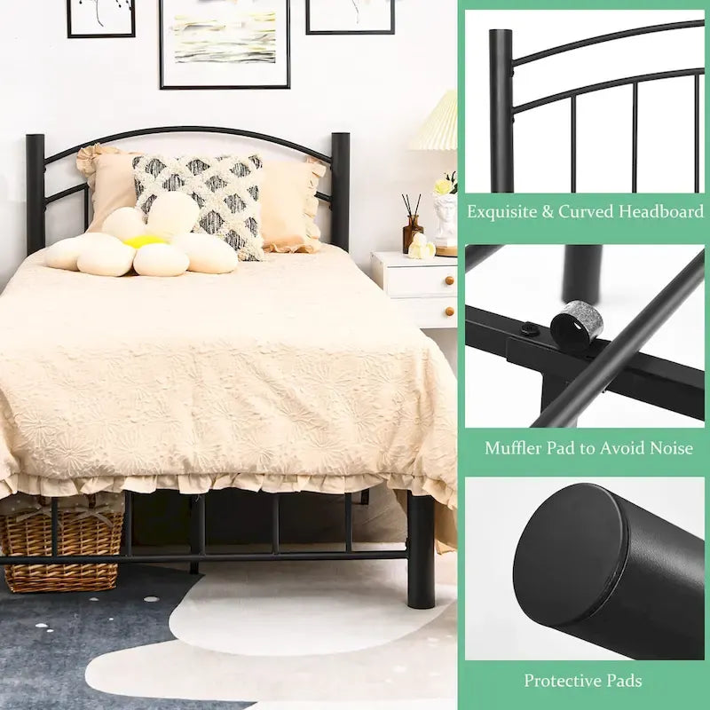 Costway Twin/Full/Queen Size Metal Bed Frame Platform Mattress