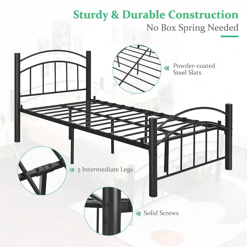 Costway Twin/Full/Queen Size Metal Bed Frame Platform Mattress