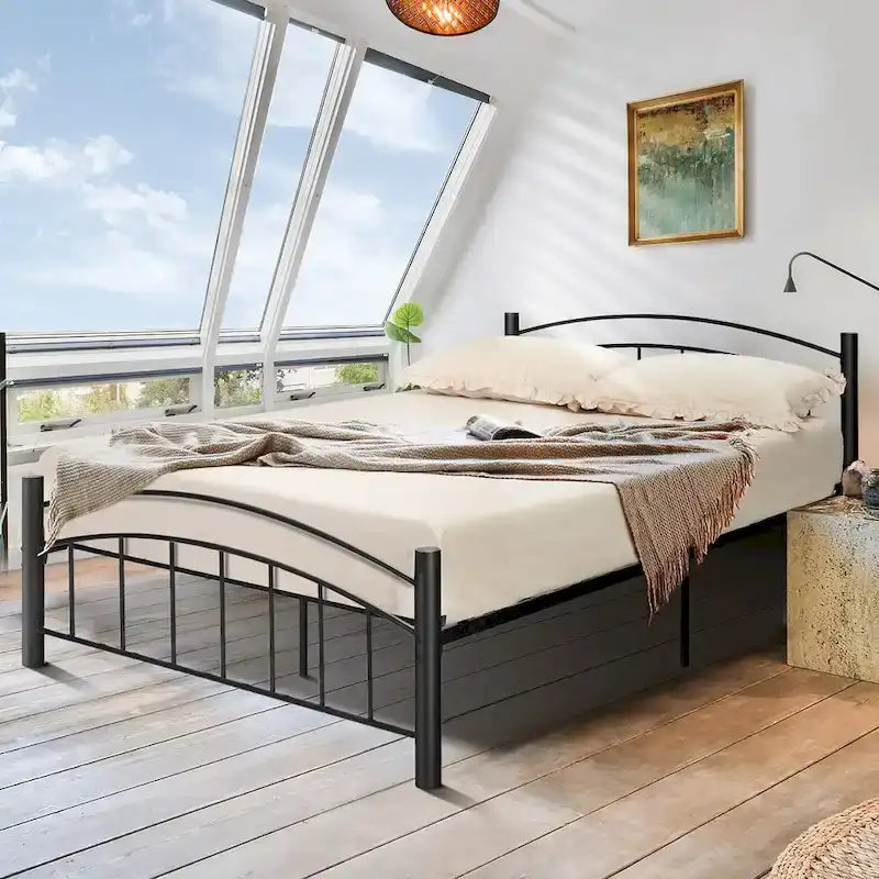 Costway Twin/Full/Queen Size Metal Bed Frame Platform Mattress