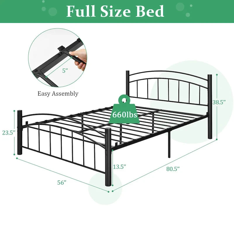 Costway Twin/Full/Queen Size Metal Bed Frame Platform Mattress