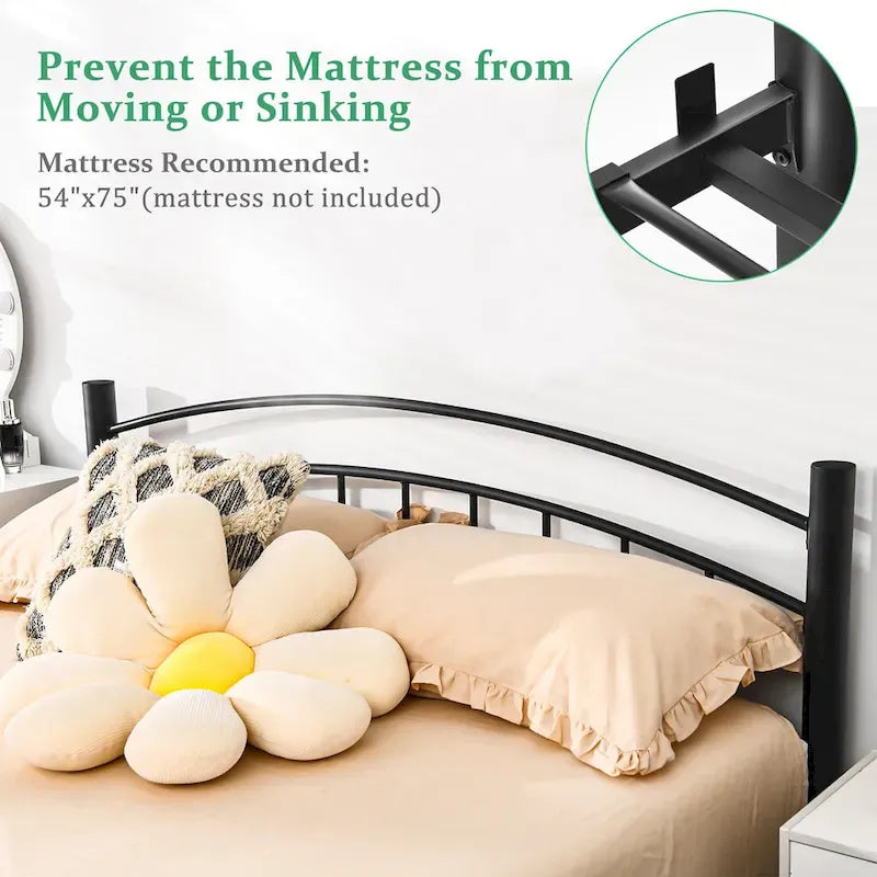 Costway Twin/Full/Queen Size Metal Bed Frame Platform Mattress