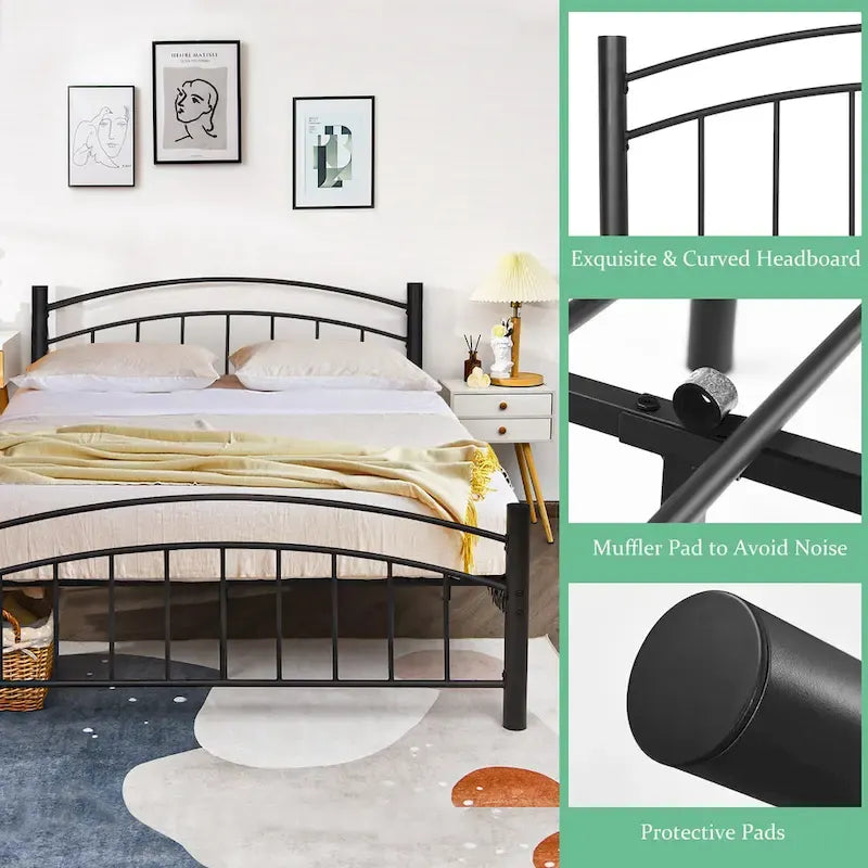 Costway Twin/Full/Queen Size Metal Bed Frame Platform Mattress