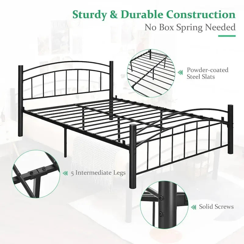 Costway Twin/Full/Queen Size Metal Bed Frame Platform Mattress