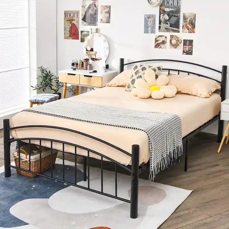 Costway Twin/Full/Queen Size Metal Bed Frame Platform Mattress