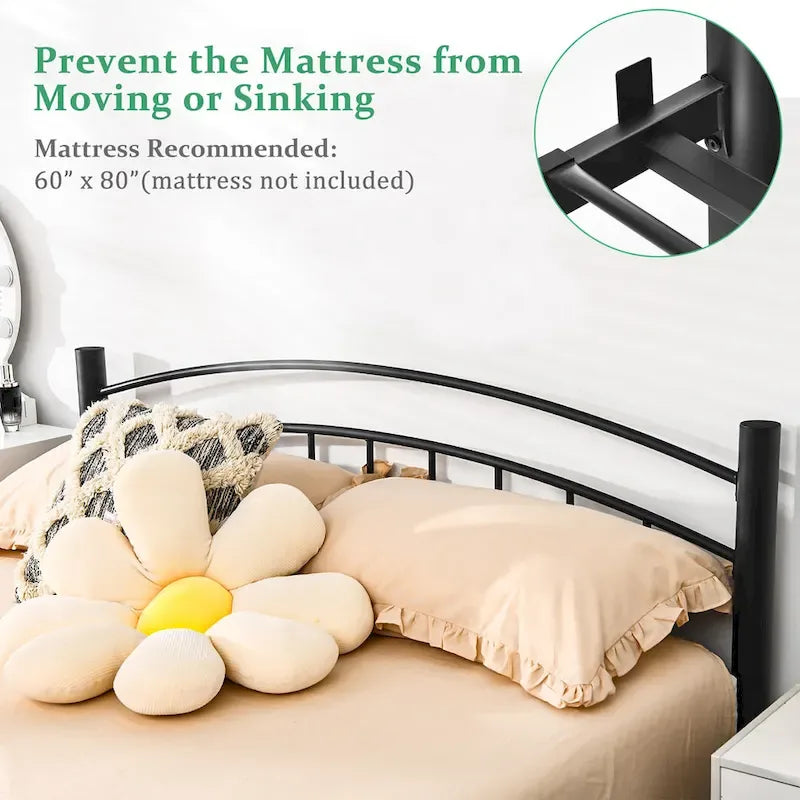 Costway Twin/Full/Queen Size Metal Bed Frame Platform Mattress