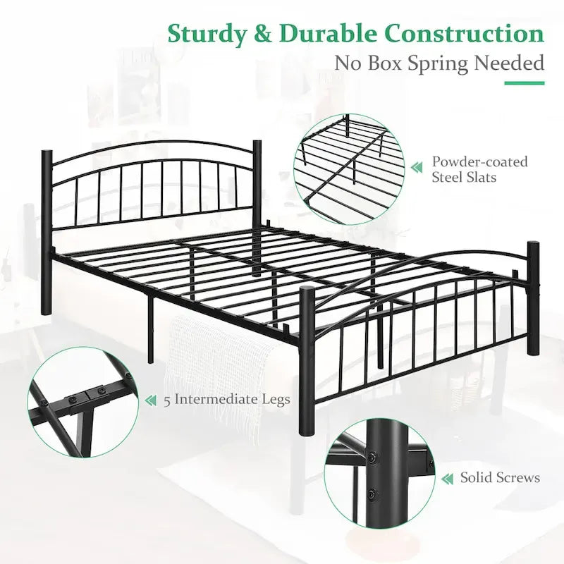 Costway Twin/Full/Queen Size Metal Bed Frame Platform Mattress