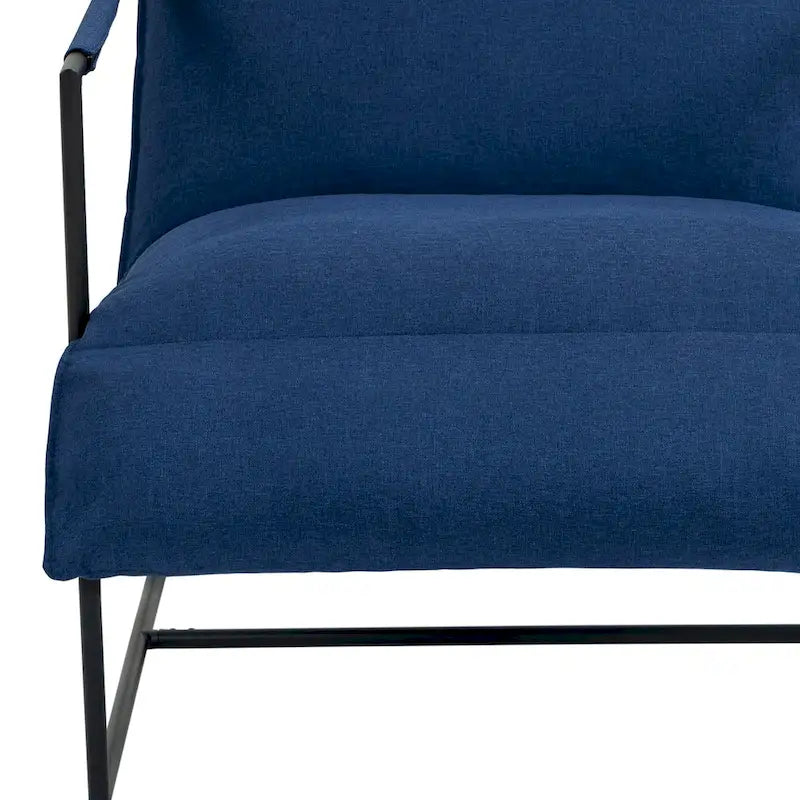 Fabric Accent Chair Metal Framed Sling Armchair Set of 2