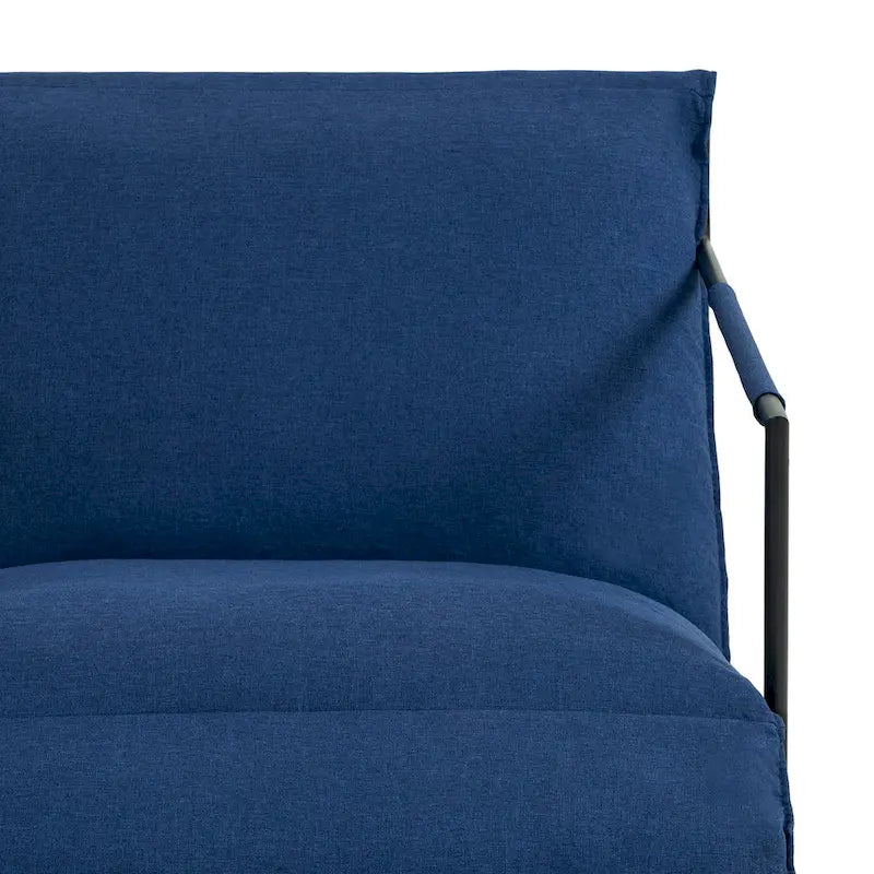 Fabric Accent Chair Metal Framed Sling Armchair Set of 2