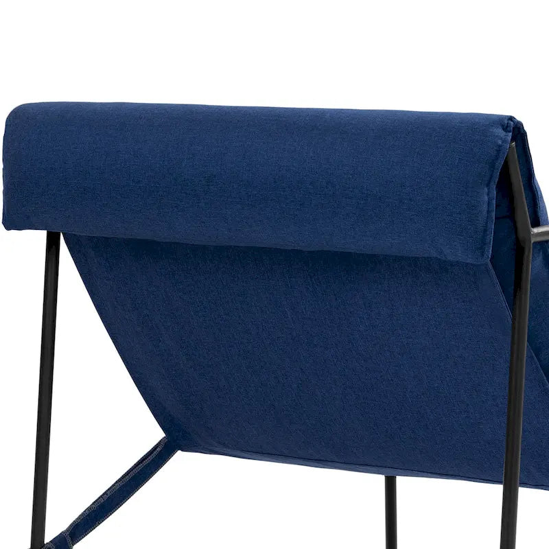 Fabric Accent Chair Metal Framed Sling Armchair Set of 2