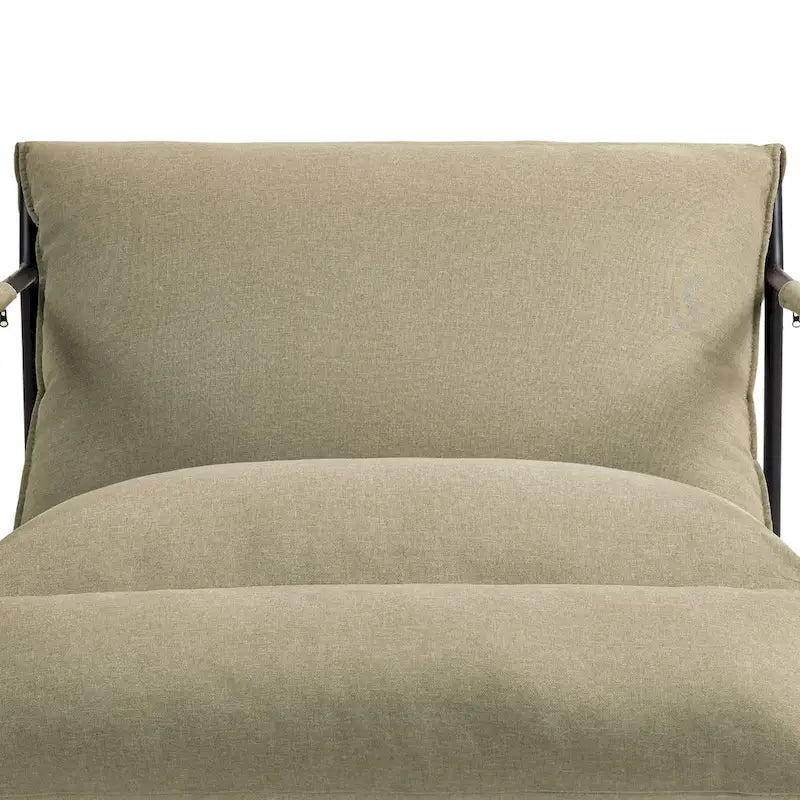 Fabric Accent Chair Metal Framed Sling Armchair Set of 2