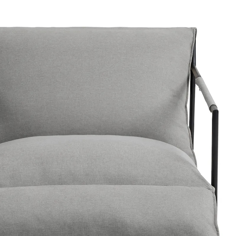 Fabric Accent Chair Metal Framed Sling Armchair Set of 2