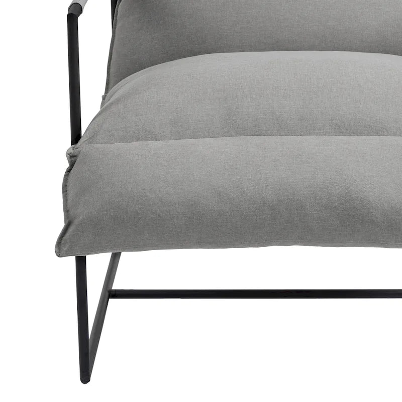 Fabric Accent Chair Metal Framed Sling Armchair Set of 2