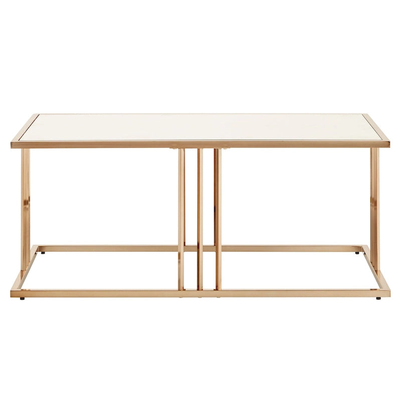 Maddison Champagne Gold Finish Coffee Table or Table Set with Mirrored Top by iNSPIRE Q Bold