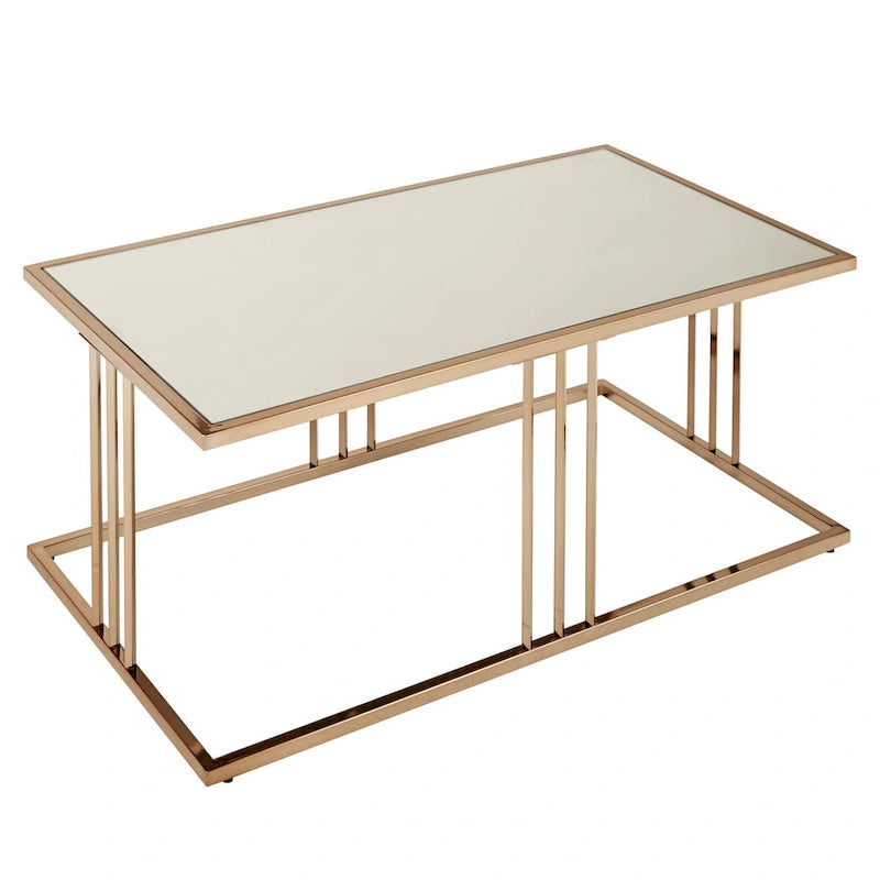 Maddison Champagne Gold Finish Coffee Table or Table Set with Mirrored Top by iNSPIRE Q Bold