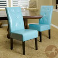 Taylor Blue Bonded Leather Dining Chair (Set of 2) by Christopher Knight Home - N/A