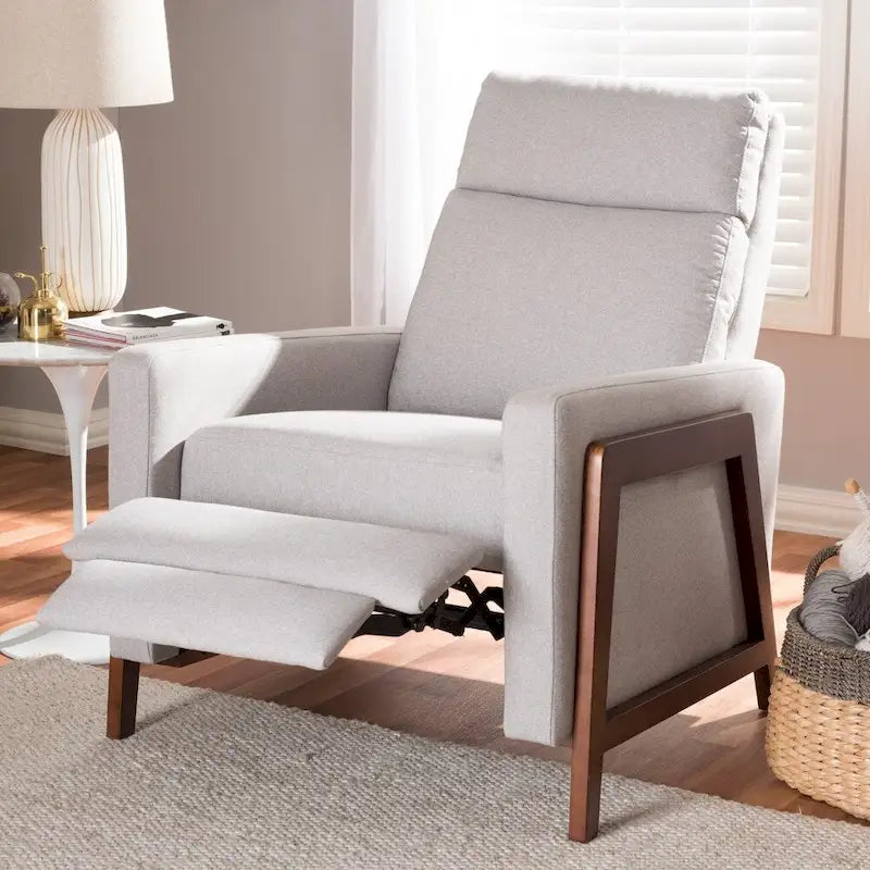 Mid-century Fabric Recliner by Baxton Studio