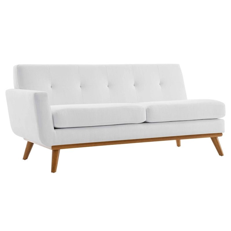 Engage Mid-century Modern Upholstered Fabric Left-arm Loveseat, Azure