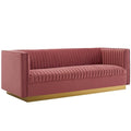 Silver Orchid Perez Vertical Channel Tufted Velvet Sofa