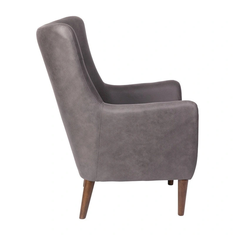Commercial Upholstered Wingback Accent Chair with Wooden Frame and Legs - 33.25D x 29.75W x 41.25H