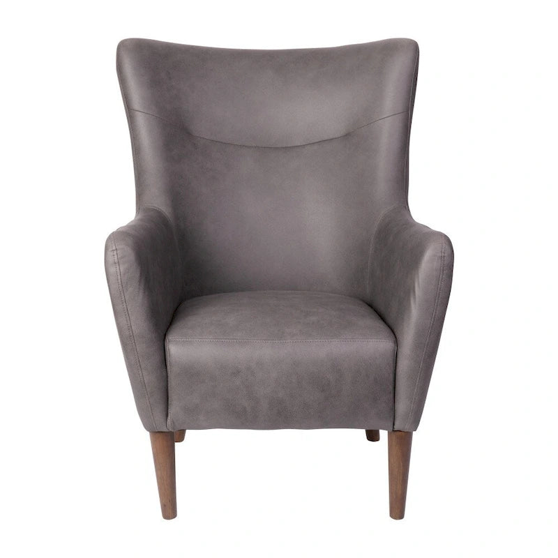 Commercial Upholstered Wingback Accent Chair with Wooden Frame and Legs - 33.25D x 29.75W x 41.25H