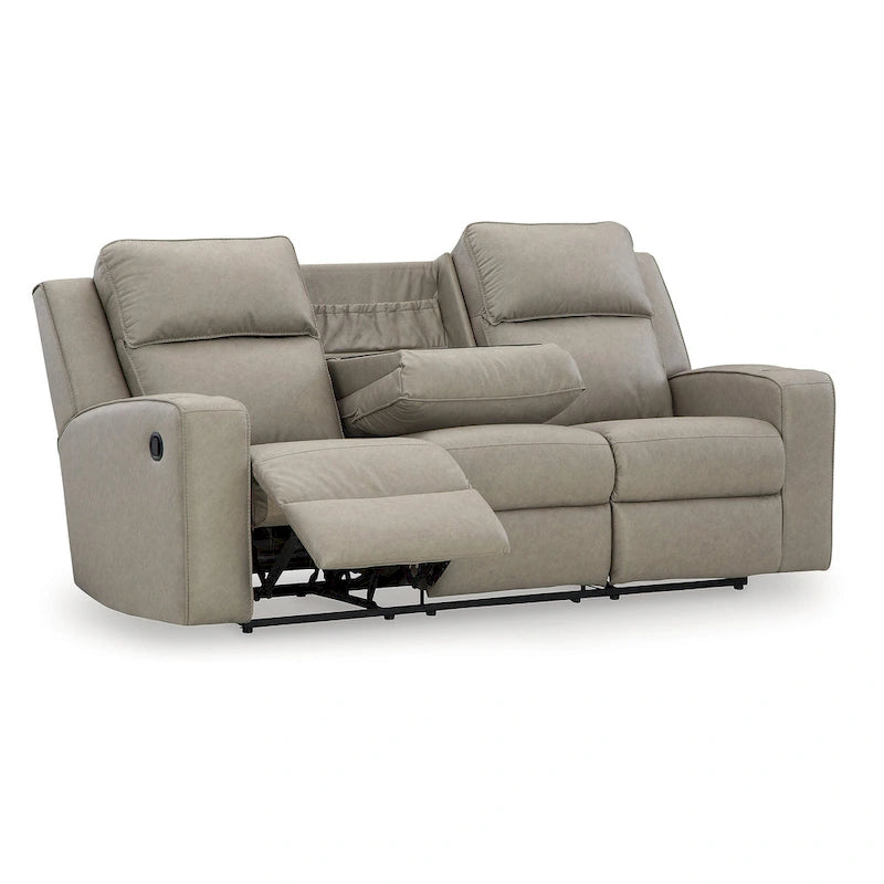 Signature Design by Ashley Lavenhorne Pebble Reclining Sofa with Drop Down Table - 87W x 42D x 43H