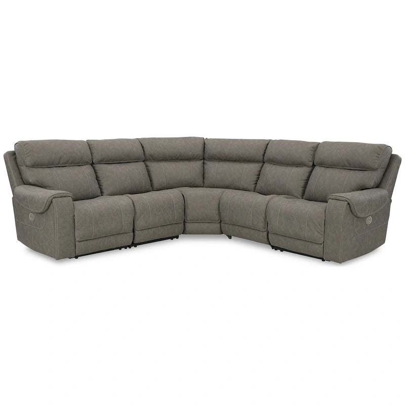 Signature Design by Ashley Starbot Gray 5-Piece Power Reclining Sectional - 131W x 131D x 42H