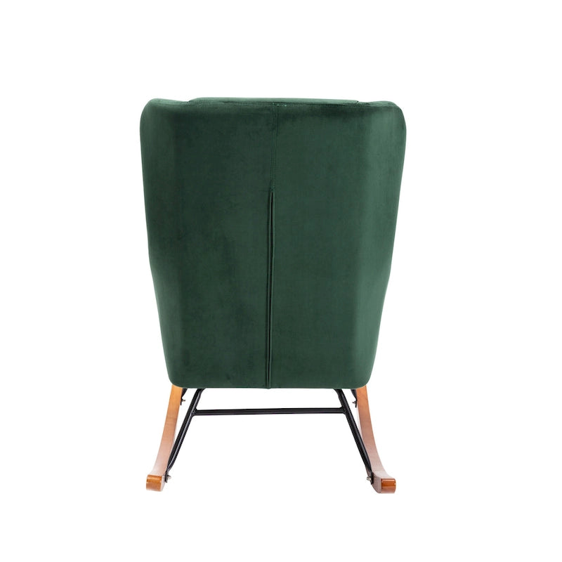 Porthos Home Dax Rocking Accent Chair, Velvet, Rubber Wood and Steel Legs