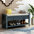 Shoe Rack with Cushioned Seat and Drawers, Multipurpose Entryway Storage Bench