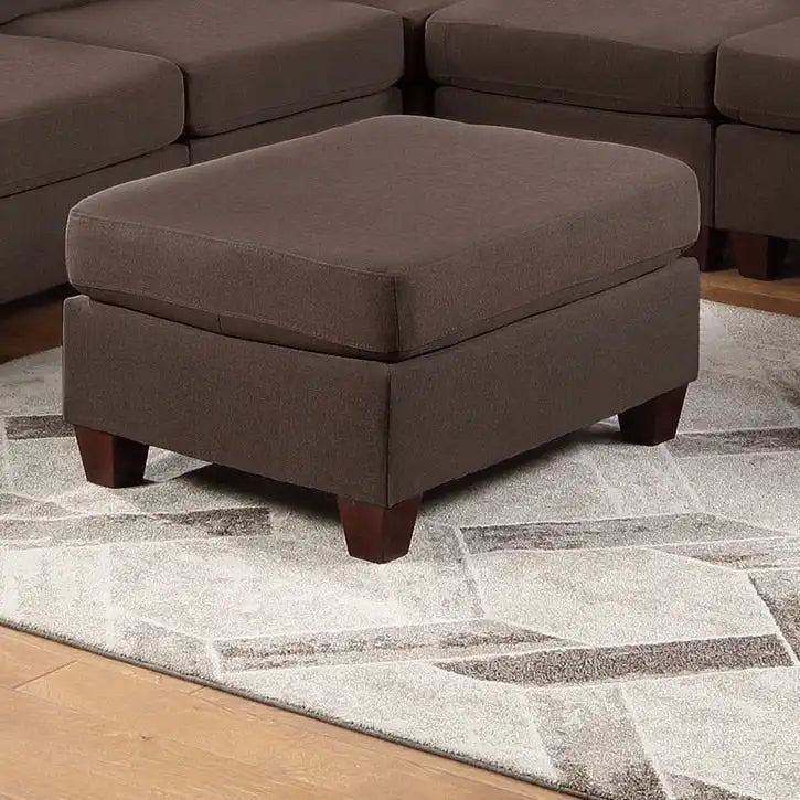 Linen Like Fabric Ottoman