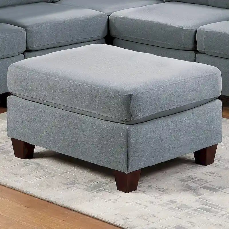 Linen Like Fabric Ottoman