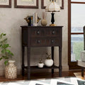 Narrow Console Table, Slim Sofa Table with Three Storage Drawers and Bottom Shelf - 23.7L x 13W x 31.1H
