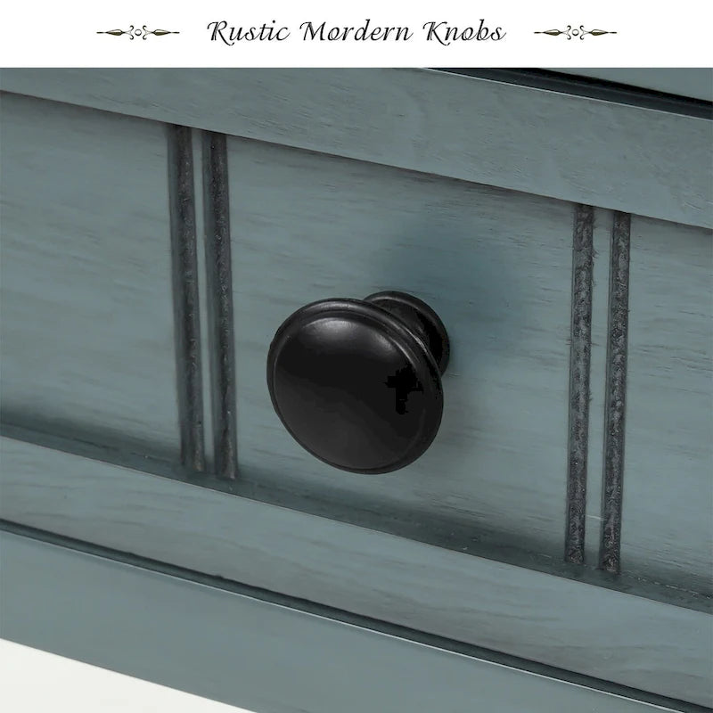 Narrow Console Table, Slim Sofa Table with Three Storage Drawers and Bottom Shelf - 23.7L x 13W x 31.1H