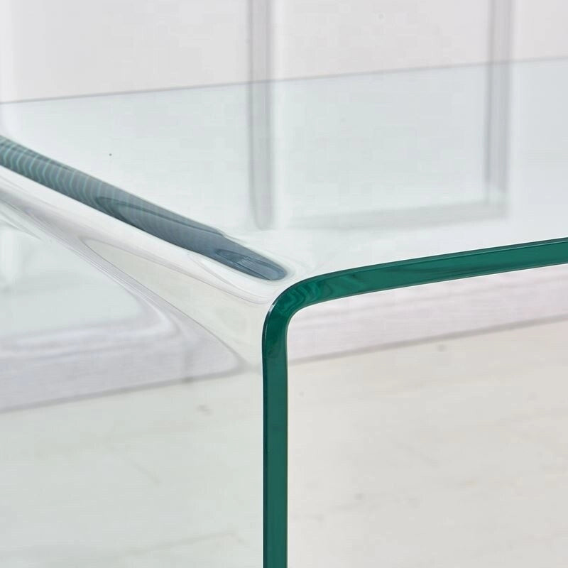 Glass Console Table, Transparent Tempered Glass Console Table